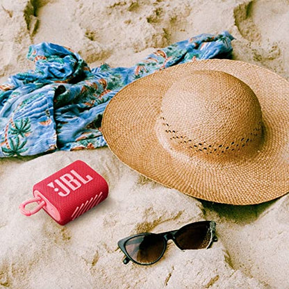 JBL Go 3: Portable Speaker with Bluetooth, Built-in Battery, Waterproof and Dustproof Feature - Red (JBLGO3REDAM) (Renewed) - color: Red