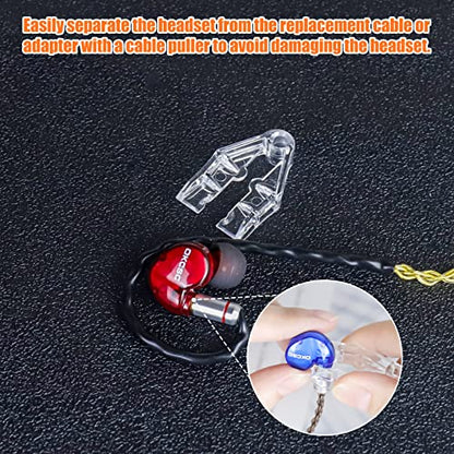 okcsc MMCX Cable Removal Tool IEM Earbuds Tool Help to Separate MMCX Connectors with Cable MMCX Assist Wire Pulling Tool Remover Earbuds Accessories Clamp A Pair of Transparent - color: White