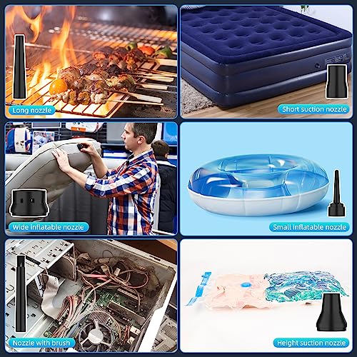 Compressed Air Duster 6000mAh Battery - Electric Air Duster | Keyboard Cleaner 3 Adjustable Wind Speeds with LED, Dust Removing Installations for Cleaning Purposes