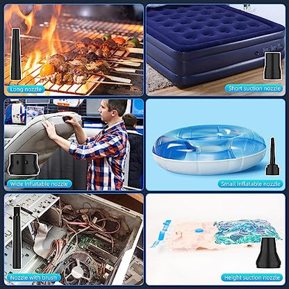 Compressed Air Duster 6000mAh Battery - Electric Air Duster | Keyboard Cleaner 3 Adjustable Wind Speeds with LED, Dust Removing Installations for Cleaning Purposes