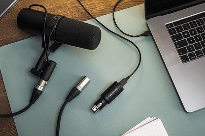 Shure MVX2U XLR-to-USB Audio Interface with Headphone Jack | XLR-to-USB interface with 60dB preamp, zero-latency monitoring, 48V phantom power and 1m USB-C cable