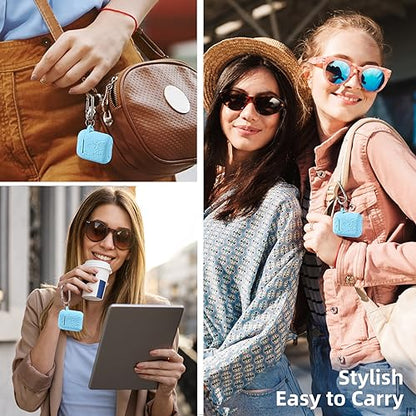 Lerobo for AirPod Case 2nd/1st Generation with Keychain | Flower Engraved Soft Silicone Cover for AirPods 2 Case, Wireless Charging, Shockproof, One-piece Design, Sky Blue - color: Sky Blue