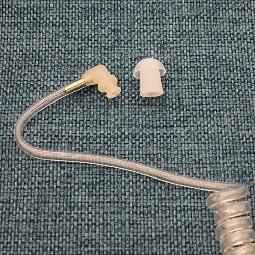 Replacement Mushroom Earbuds Ear Tips Compatible with Motorola Kenwood Baofeng Two Way Radio Air Acoustic Coil Tube Earpiece Transparent Security Headset (10 Pack)