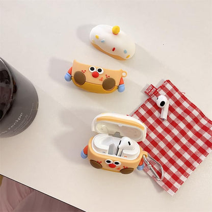 Case for Samsung Galaxy Buds 3 and for Galaxy Buds 3 Pro Earbuds with Carabiner, Silicone Charging Shockproof Protective Cover with Cartoon Skin Design for Man Woman Teen (CandleCake) - color: CandleCake