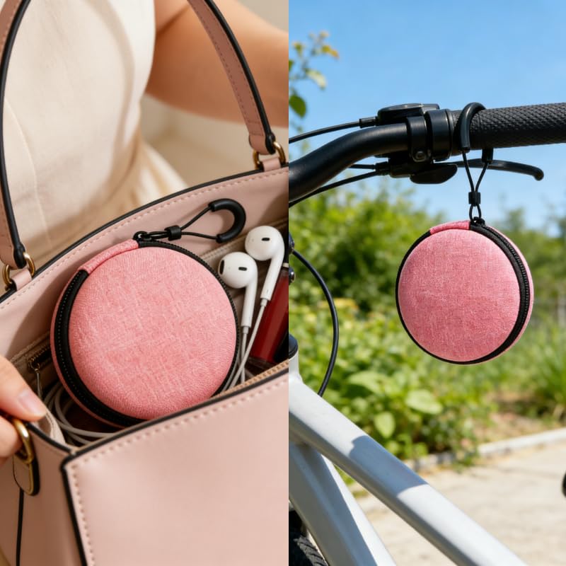 3 Pack Earbud Case, BetterJonny EVA Hard Earphone Carrying Case Portable Storage Earbud Pouch Case Mini Earbud Pouch for Bluetooth Ear Buds USB Adapter Cable Coin Pouch Wallet (Pink) - color: Pink