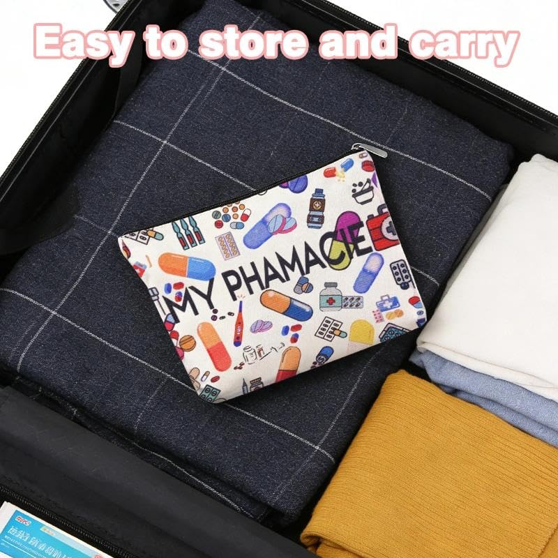 Pharmacy Technician Makeup Bag Pharmacist Graduation Retirement Appreciation Gifts Pharmacy Medication Storage Pharmacist Student Essentials Medical Zip Bag Travel Pharmacie Toiletry Cosmetic Pouch - color: Pharmacy Technician Makeup Bag