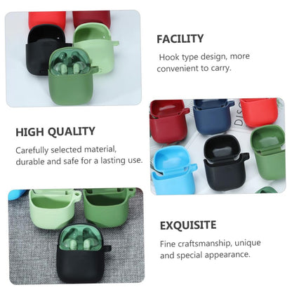 DOITOOL 1pc Silicone Protective Case Wireless Earbuds and Lightweight Earpiece Cover Stylish Design for Safe Storage Easy to Carry Black - color: Black