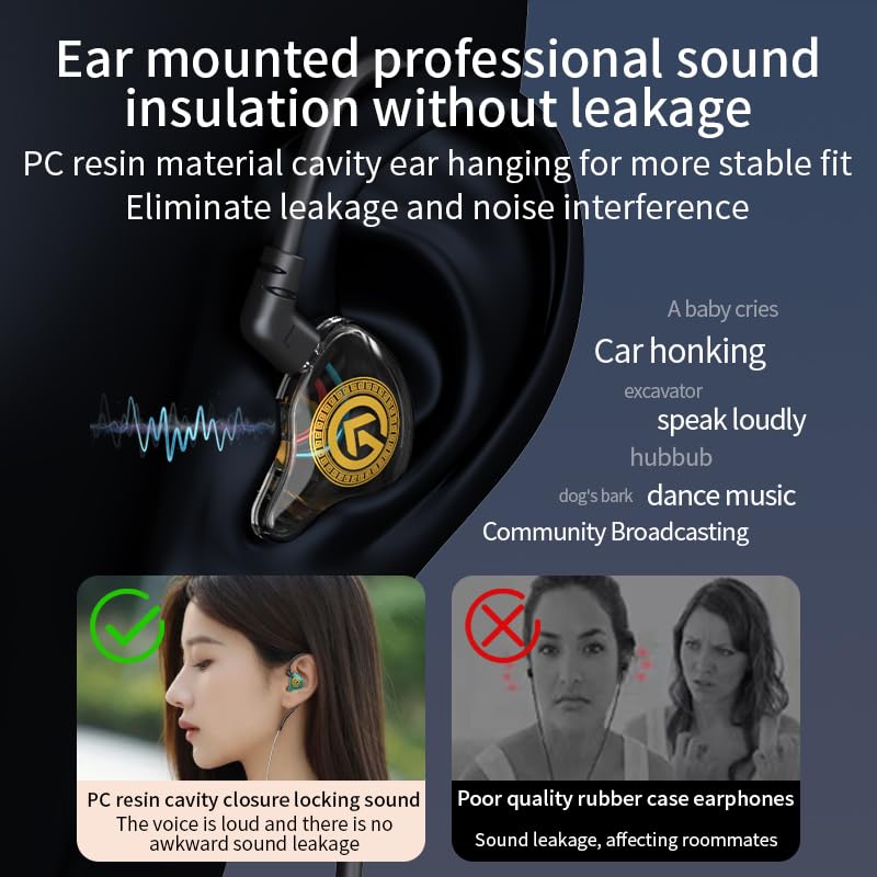 Wired Gaming Earbuds with Mic, Japan Tuning Tech, Deep Bass & HiFi Sound, Noise Isolating in-Ear Headphones, Zero-Lag for Gaming, Crystal-Clear Calls, Laptop, Switch - 3.5mm Black - color: Black