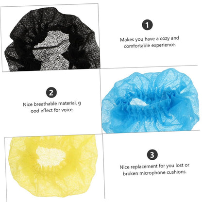 Toyvian 120pcs Disposable Non-woven Microphone Covers Protects against Saliva and Noise for Recording Studios Meetings and Events