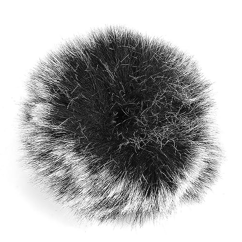 Dioche Outdoor Microphone Windscreen Muff, Microphone Windscreen Black Microphone Furry Cover Windscreen Windshield Muff Fur Furry Windscreen Muff for Wm6/WM8/M1