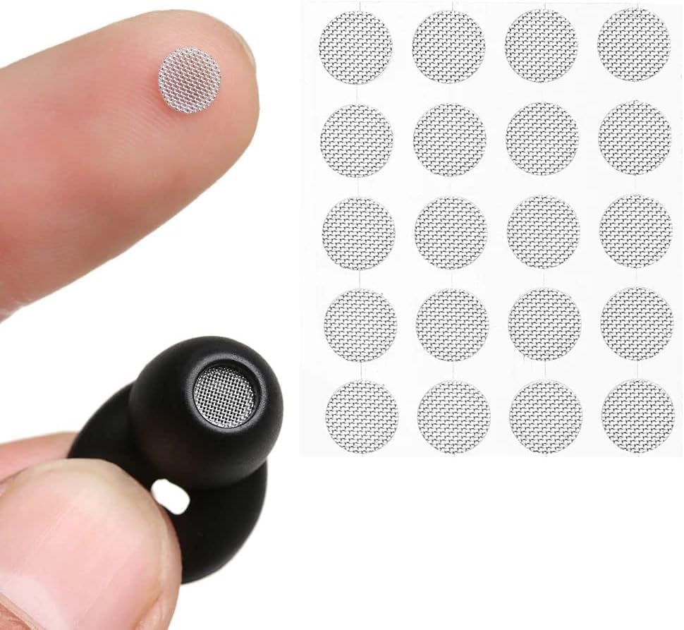 JJLFresheners 20Pcs/Set Silver Earbuds Filters Earphone Filter Mesh,Earbud and in-Ear Headphones Earphone Protective Filters Earphone Accessories Over-Ear Headphones (4mm)