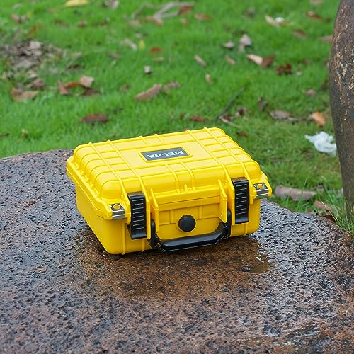 MEIJIA Portable All Weather IP67 Waterproof Protective Case,Hard Camera Case,Dry Case with Customizable Foam,Fit Use Of Drones,Camera,Equipments,10.62 x9.68x4.87inches - color: Yellow