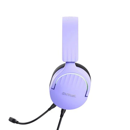 Trust Gaming GXT 490P Fayzo USB Gaming Headset 7.1 Surround Sound, 50mm Drivers, 35% Recycled Plastics, RGB Over-Ear Wired Headphones, with Noise Cancelling Microphone for PC PS5 - Purple - color: Purple, style: USB 7.1 Surround Sound