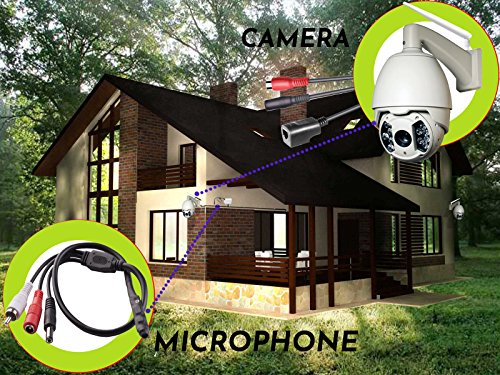 CCTV Microphone Outdoor for Security Camera IP: Audio Microphone CCTV Surveillance RCA with High Sensitive Preamp Amplified Pickup Device Mic External Camera Sound (2 Pack)