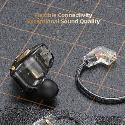 Piluyaa Wired Gaming Headphones IEM Earphones with 1DD，QKZ ENZO in Ear Monitor, HiFi Detachable Cable Earbuds, Bass Sound with New 11mm Dynamic Driver for Video Music Gaming (Colorful) - color: Dark PURPLE