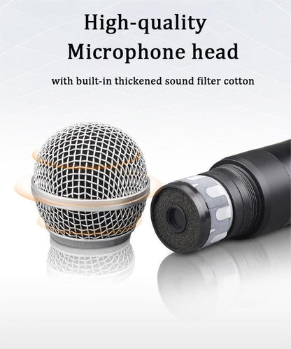 2.4G Wireless Microphone,Dual Microphones for Karaoke, Wireless Dynamic Microphone with Rechargeable Receiver,Plug and Play,Suitable for Speech, Wedding, Church, PA System (W58-2.4g)