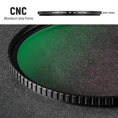 NEEWER 37mm MC UV Protection Filter 24 Layer Multi Resistant Nano Coatings/HD Optical Glass/Water Repellent/Scratch Resistant/Aluminum Alloy Ultra Slim Frame/Ultraviolet Filter - size: 37mm, style: UV
