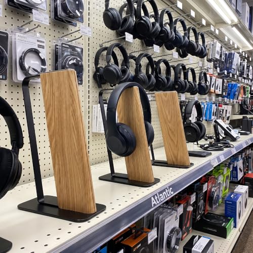 Headphone Stand Desk Cute, No Assembly, Light Brown | Weighted Base Headset Holder for AirPods Max Sony Bose Beats Sennheiser, Stable Gaming & Studio Earphone Rack, - color: LIGHT
