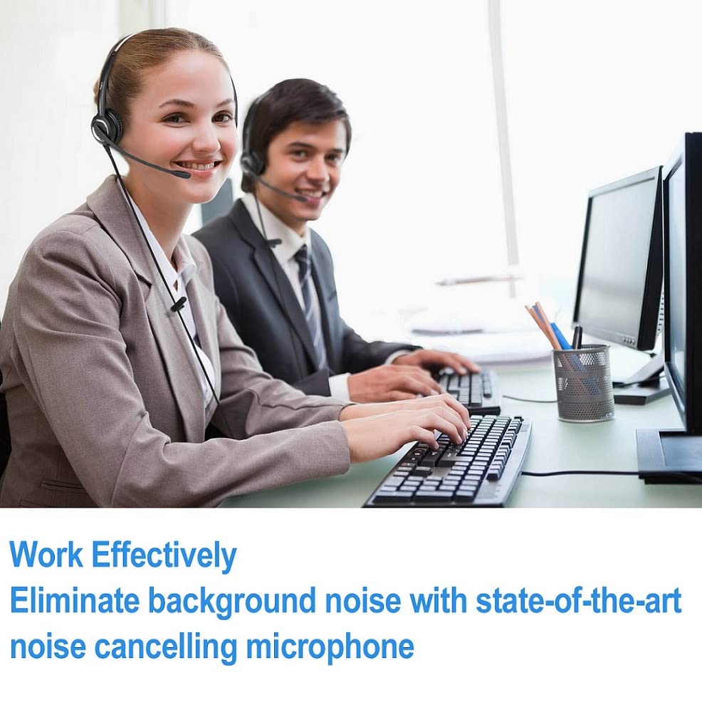 Phone Headset HD Voice Compatible Aastra Allworx AltiGen Digium IPitomy Toshiba Telephones, RJ9 & 3.5 mm Adapter Microphone Noise Cancelling - size: Mono for Avaya Allworx AltiGen Digium
