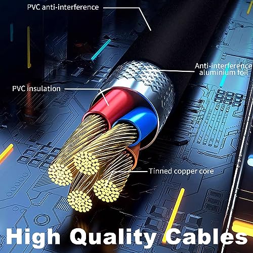 Poyiccot 3.5mm Headphone Splitter, 3.5mm Splitter 1 to 6 Ways 1/8inch TRRS Male to 6 Female Audio Headphone Cord for Earphone, Headset, Laptop, Phone, 1.5ft (Pack of 2) - size: 3.5mm TRRS Cable 1.5ft (Pack of 2)