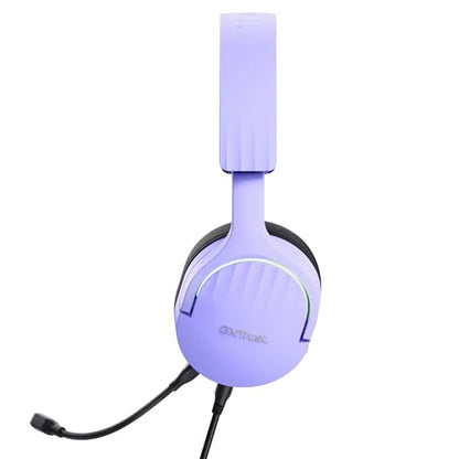 Trust Gaming GXT 490P Fayzo USB Gaming Headset 7.1 Surround Sound, 50mm Drivers, 35% Recycled Plastics, RGB Over-Ear Wired Headphones, with Noise Cancelling Microphone for PC PS5 - Purple - color: Purple, style: USB 7.1 Surround Sound