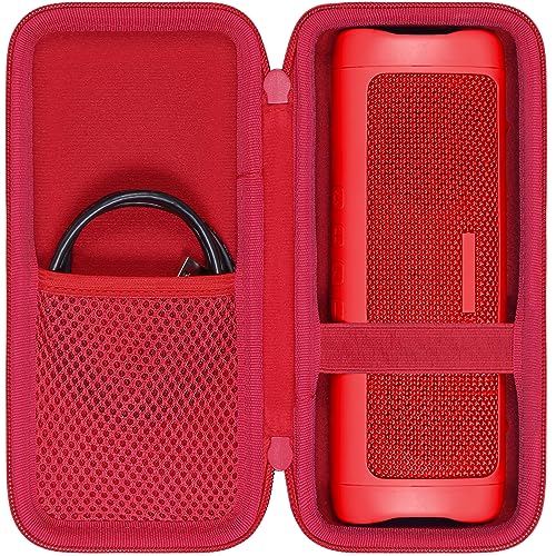 co2CREA Hard Case for BolaButty X-GO C27C Bluetooth Speaker Speaker,Red | Travel Protective Storage Bag with Mesh Pocket & Handle, Shockproof EVA Shell and Soft Lining - color: Red