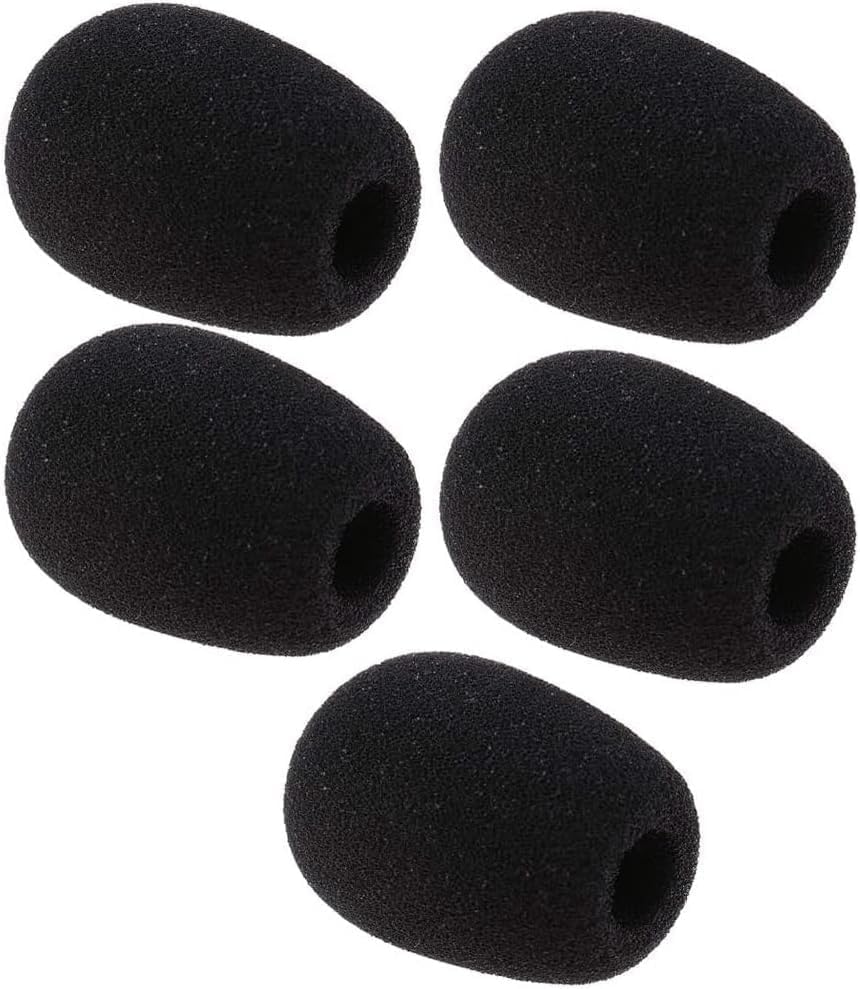 5 Pcs Black Replacement Microphone Sponge Wind Shield Windscreen Foam Cover for Microphone Windscreen for Shure CVG18-B/C Gooseneck Condenser Accessories