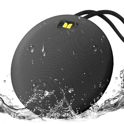 Monster Ripple Shower Bluetooth Speakers, IPX8 Waterproof Shower Speaker, Bluetooth 6.0 with Wireless Stereo Pairing and Hands-Free Calling, Portable Outdoor Speakers, Black