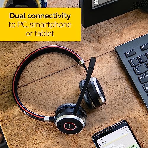 Jabra Evolve 65 MS Teams Wireless Headset, Mono – Includes Link 370 USB Adapter – Bluetooth Headset with Industry-Leading Wireless Performance, Advanced Noise-Cancelling Microphone, All Day Battery - size: Single-ear, style: Teams Certified