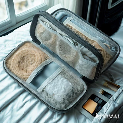 Electronic Organizer, Travel Cable Organizer Case - Compact 8-Pocket Pouch for Chargers, Cords & Tech Accessories (8.2x5.9x2 Inch)
