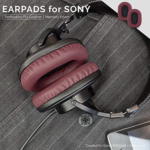 Brainwavz Perforated Replacement Earpads for Sony MDR 7506, V6 & CD900ST with Memory Foam Ear Pad & Suitable for Other On Ear Headphones (Red)