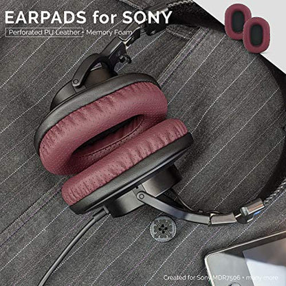 Brainwavz Perforated Replacement Earpads for Sony MDR 7506, V6 & CD900ST with Memory Foam Ear Pad & Suitable for Other On Ear Headphones (Red)