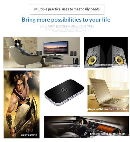 Bluetooth 5.0 AUX Adapter, 2-in-1 Transmitter and Receiver, 3.5mm Wireless Audio Adapter for Car, Home Stereo, Headphones, TV