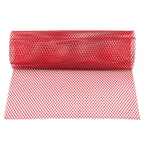 AggAuto Universal 40"x13" Car Grill Mesh 6x12mm Rhombic Hole Red | Aluminum Alloy Automotive Grille Insert Bumper, One of the Most Multifunctional Shape Grids 100x33cm - size: 6x12mm Rhombus - Red