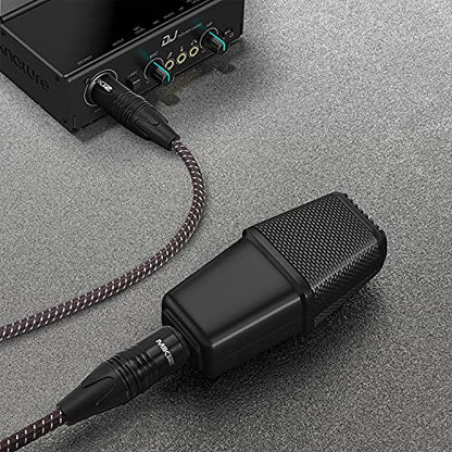 3ft XLR Cables Braided 2 Pack | Premium 3 Pin XLR Male to Female Short Anti-tangling XLR Patch Cables for Microphone DJ - size: 2-Pack 3Ft