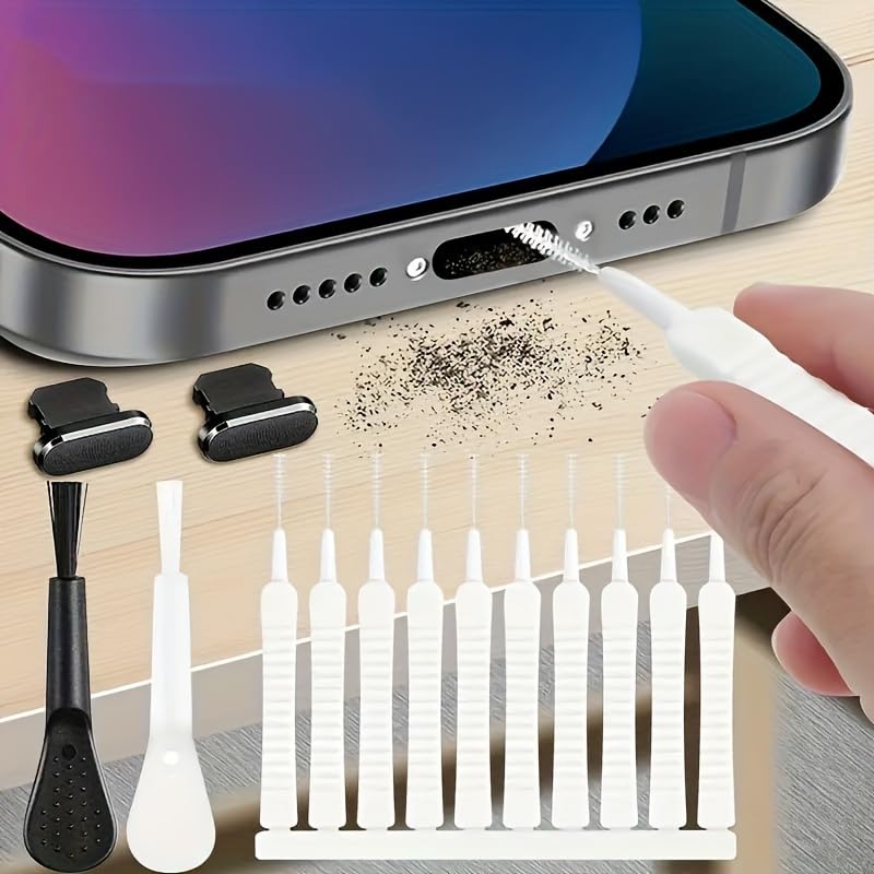 10PCS Ultra-Thin Cleaning Brushes Multifunctional Tool Kit for Charging Ports, Mobile Phones, Speakers and Shower Heads for Debris Removal - color: 10 Pieces