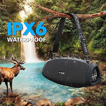 W-KING Portable Loud Bluetooth Speakers, 120W Max with Wireless Microphone