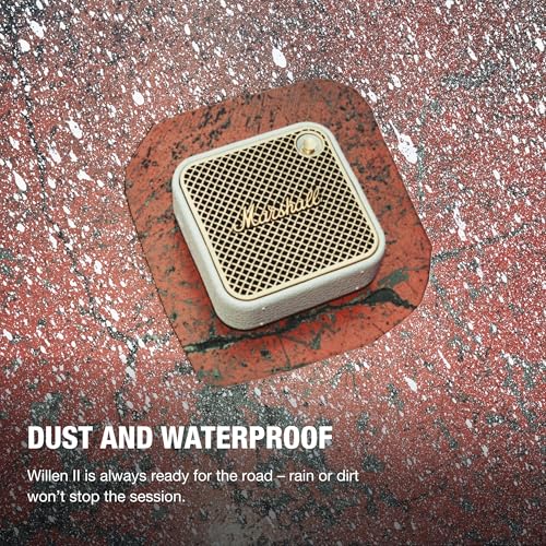 Marshall Willen II Portable Bluetooth Speaker - Rugged Waterproof/Dust-Proof Design | Loud Stereo Sound, Deep Bass | Compact and Wireless for Travel and Outdoors - Cream - color: Cream