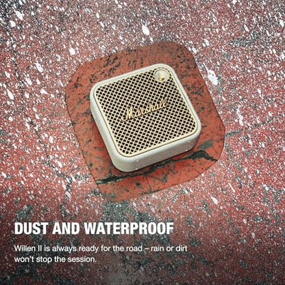 Marshall Willen II Portable Bluetooth Speaker - Rugged Waterproof/Dust-Proof Design | Loud Stereo Sound, Deep Bass | Compact and Wireless for Travel and Outdoors - Cream - color: Cream