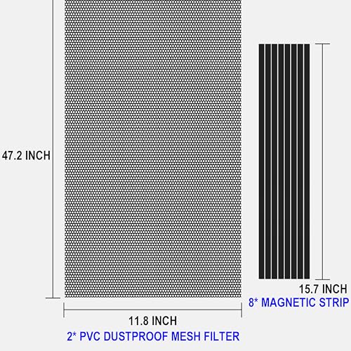 [2Pack] 1200x300mm DIY PC Case Dust Mesh Filter for Computer Case,Vent Dust Filter Cover PVC Case DustProof Filter Cover,PC Mesh Grill with Magnetic Stripe Computer Cooler Fan Dust Filter for PC Case