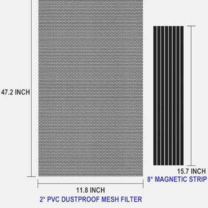 [2Pack] 1200x300mm DIY PC Case Dust Mesh Filter for Computer Case,Vent Dust Filter Cover PVC Case DustProof Filter Cover,PC Mesh Grill with Magnetic Stripe Computer Cooler Fan Dust Filter for PC Case