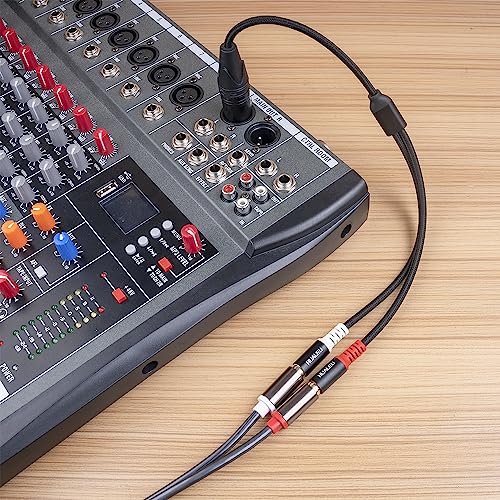 1FT XLR to RCA Y Splitter, Dual RCA to XLR Audio Interconnect Cable for Speaker & Mic - color: XLR Female to Dual RCA