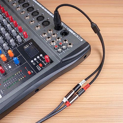 1FT XLR to RCA Y Splitter, Dual RCA to XLR Audio Interconnect Cable for Speaker & Mic - color: XLR Female to Dual RCA