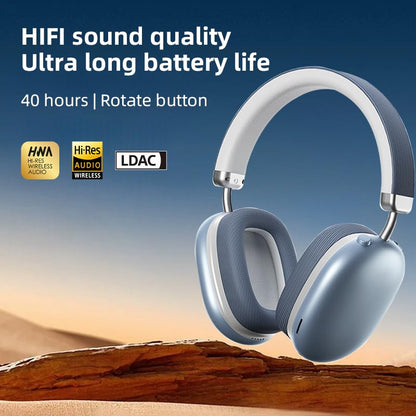 BT1638 Over-Ear Wireless Headphones, Premium Padded Headband, Champagne USB-C Charging, Bluetooth Headphones， Long Endurance Flight of up to 40 Hours，Fashionable and Colorful (Blue) - color: Blue