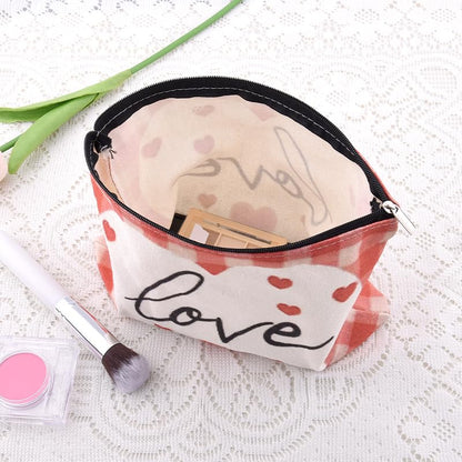 Valentines Day Toiletry Bag Pouch Love Heart Makeup Cosmetic Bag Engagement Anniversary Wedding Gifts Bags for Women Wife Girlfriend Fiancee Travel Make Up Bags Organizer Gf Graduation Bday Gift Idea - color: Love Heart Makeup Cosmetic Bag