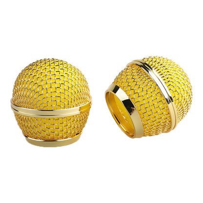 1PCS Microphone Head Replace, Steel Mesh Mic Grille Heads, Grille Mic Ball Replacement with Inner Foam, Fits for SM58 (Gold, 1 pcs) - color: Gold, size: 1 pcs