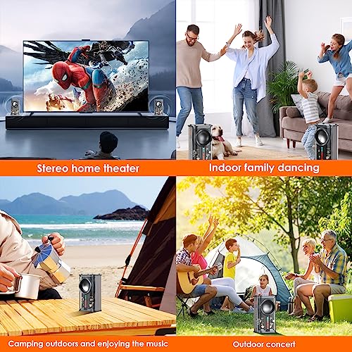 Portable Bluetooth Speaker with Lights, Transparent Wireless Mini Bluetooth Speaker with TWS, Perfect Small Speaker HD Sound and Bass for Office, Home, Shower, Room, Bike, Car (Black) - color: Black