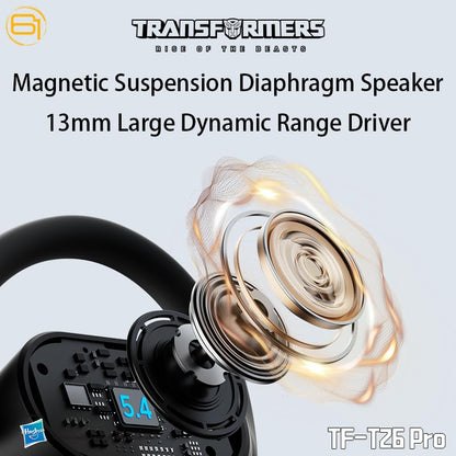Transformers Earbuds T26 Pro, Bluetooth 5.4 Wireless Gaming Earbuds with Mic, Over Ear Earbuds with Earhooks, 65H Playtime, Deep Bass, IPX5 Waterproof (Bumblebee Yellow) - color: Bumblebee - Yellow