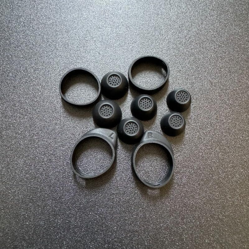 Ear Tips for Samsung Galaxy Buds FE Earbud Accessories, Replacement Silicone Ear Tips and Wings, 3 Pairs, Black