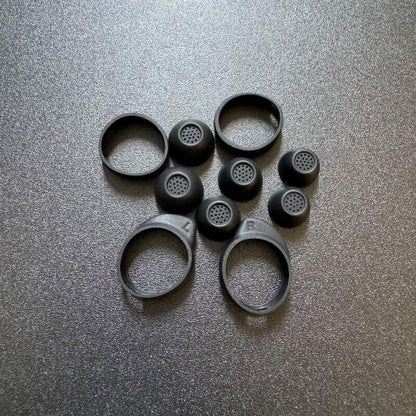 Ear Tips for Samsung Galaxy Buds FE Earbud Accessories, Replacement Silicone Ear Tips and Wings, 3 Pairs, Black